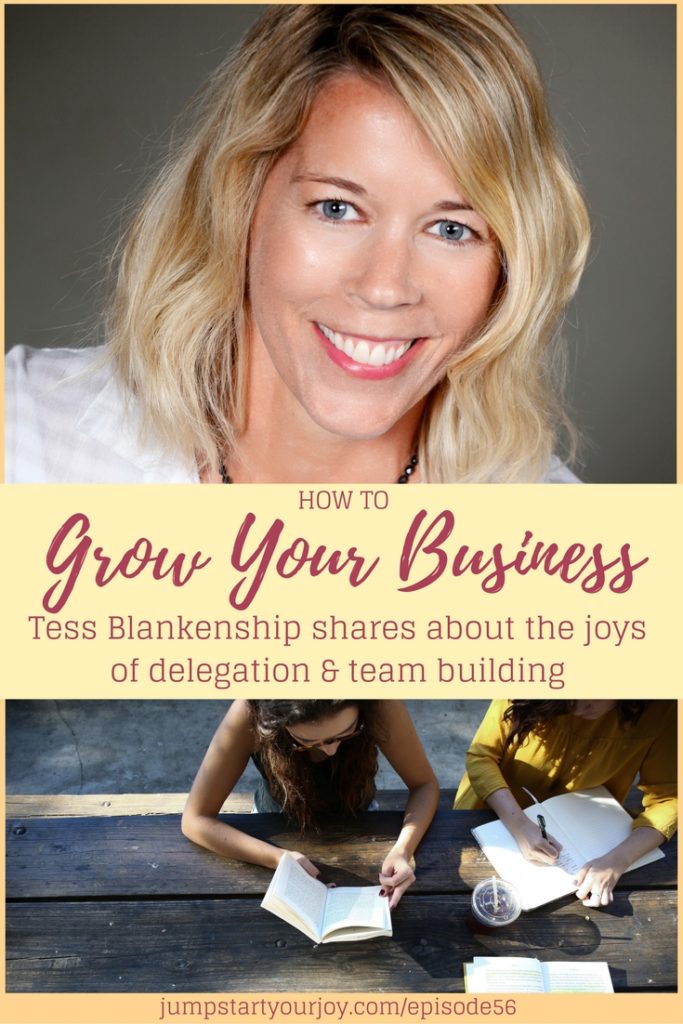 Are you looking for ways to grow your business and considering hiring a virtual team or virtual assistant? Tess Blankenship has great advice for you in this interview. click to listen and pin for later. www.jumpstartyourjoy.com