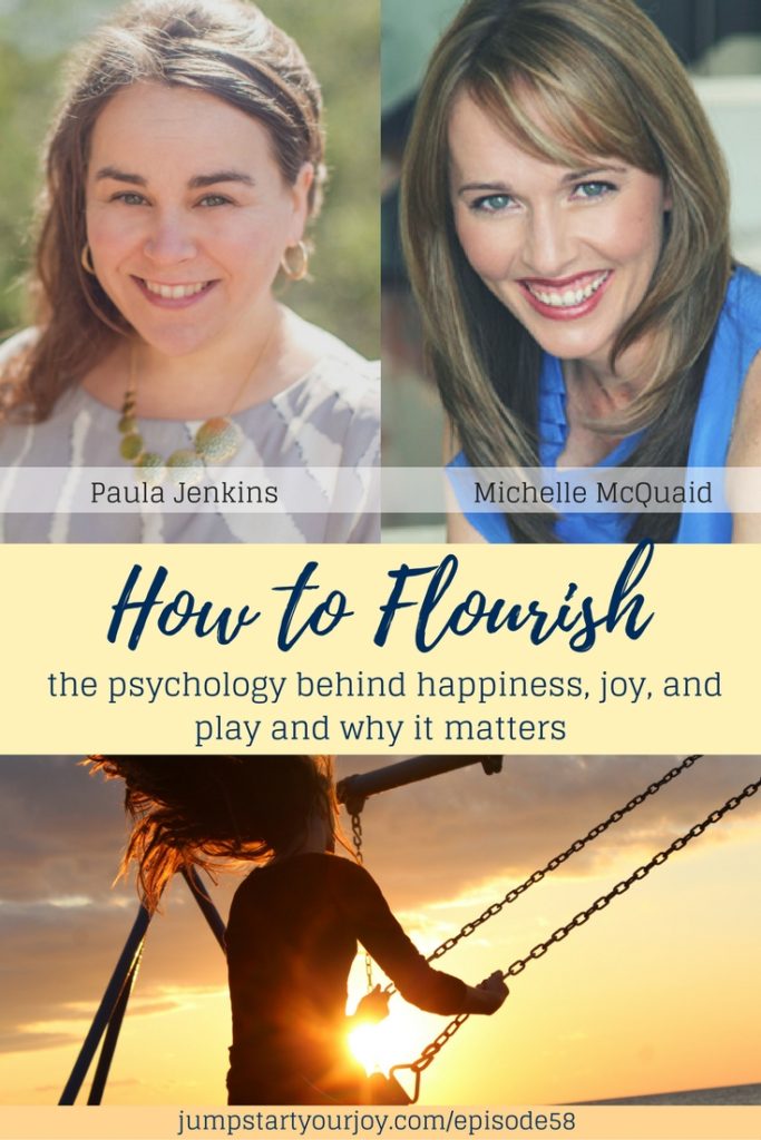 five ways to flourish and get back to loving your career if you're feeling restless. This interview with Michelle McQuaid is about positive psychology and why joy is important for your life. Pin to Save and click to listen. www.jumpstartyourjoy.com