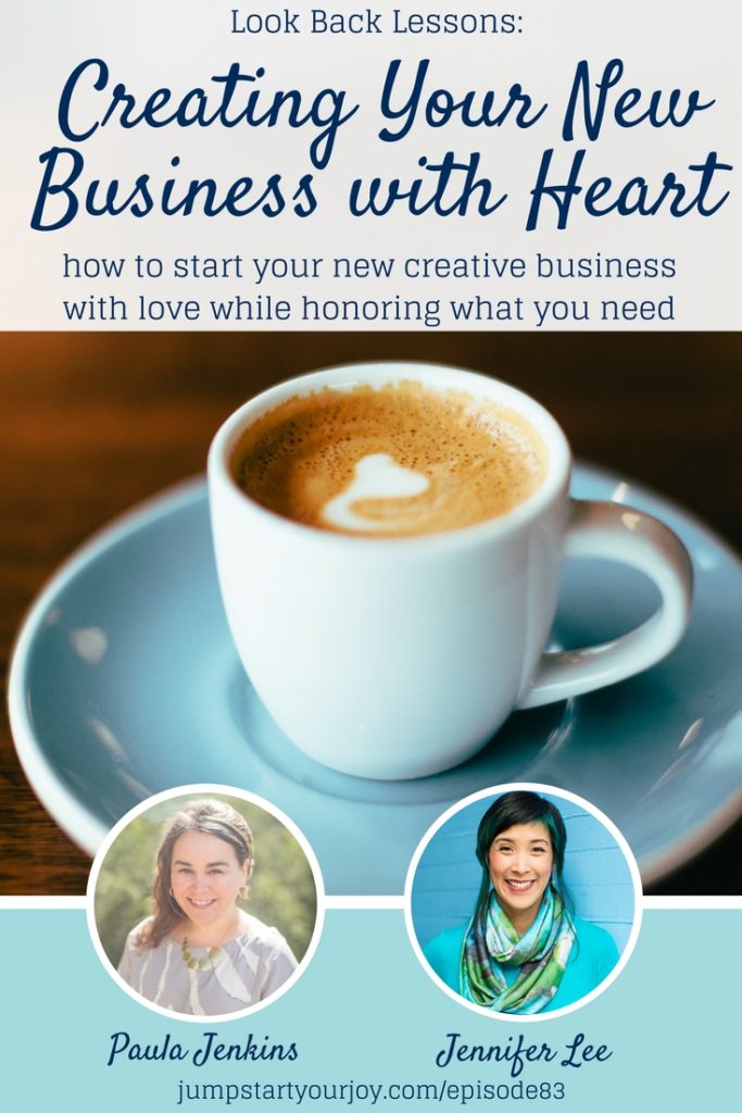 If you are starting a business as a coach, blogger, or artist, you need to listen to this podcast episode with Jennifer Lee. She wrote the Right Brain Business Plan and explains how to start a business with love and respect. Pin to Save or click to listen now. www.jumpstartyourjoy.com