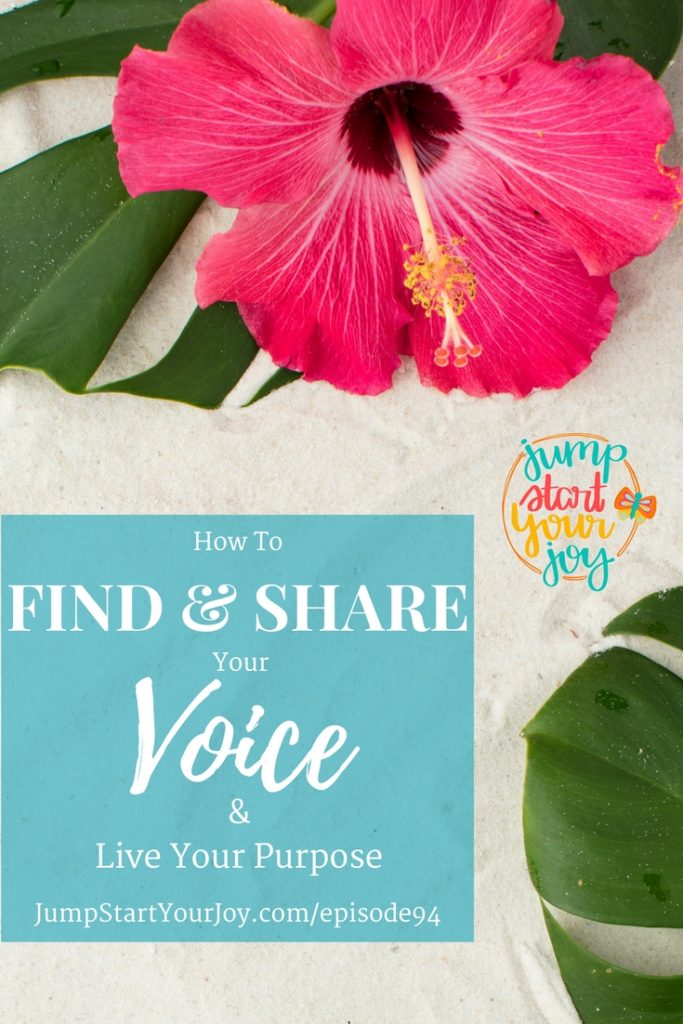 Discover 6 ways to Find and Share Your Voice, Live Your Purpose with life coach and podcasting host Paula Jenkins. Save for later and click to listen now. www.jumpstartyourjoy.com/episode94