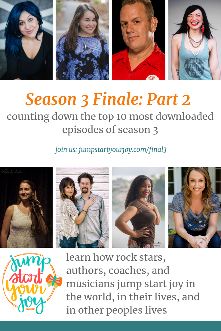 Catch the top 10 most downloaded episodes of season three on this inspiring and uplifting podcast. The host, Paula Jenkins, does a great job of sharing the highlights of each episode. #joy #inspiration #podcast