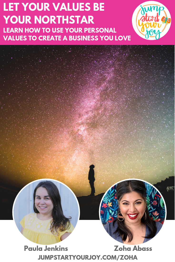 Curious about how your values can help you create the business of your dreams? You won't want to miss this episode with multipassionate entrepreneur Zoha Abbas and host Paula Jenkins! #podcast #joy #entrepreneur