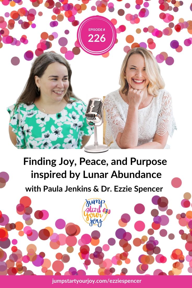 You can find joy, peace, and purpose by using the moon and it's phases as an example of how to have both "doing" and "being" time for yourself. Listen to this great interview with Dr. Ezzie Spencer, author of Lunar Abundance to find out how.